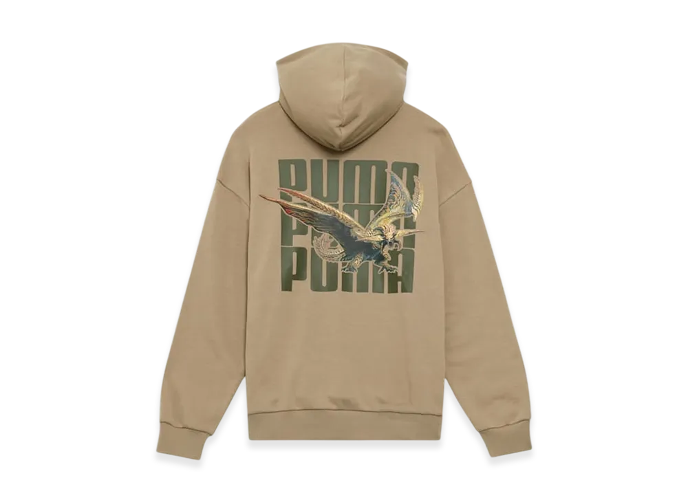 PUMA x Monster Hunter Wilds Back Print Hoodie "Ice Coffee"