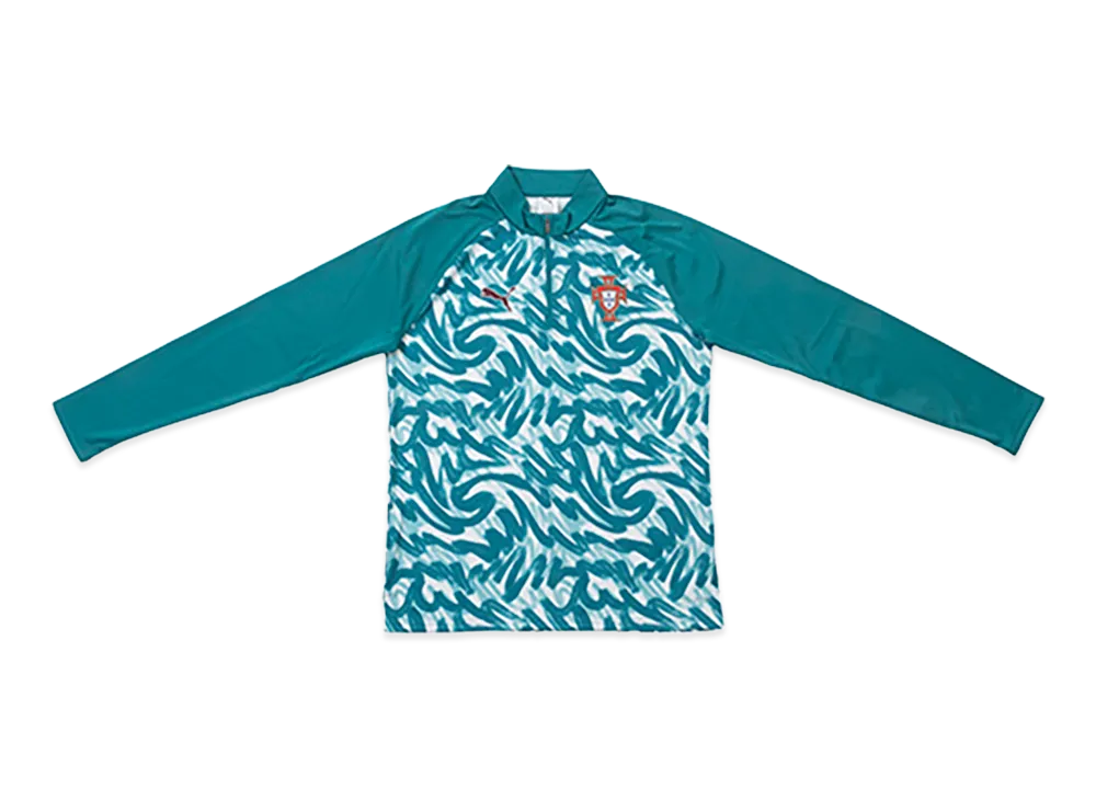 PUMA 2026 Portugal National Team Prematch Quarter-Zip Top "Green Lagoon"