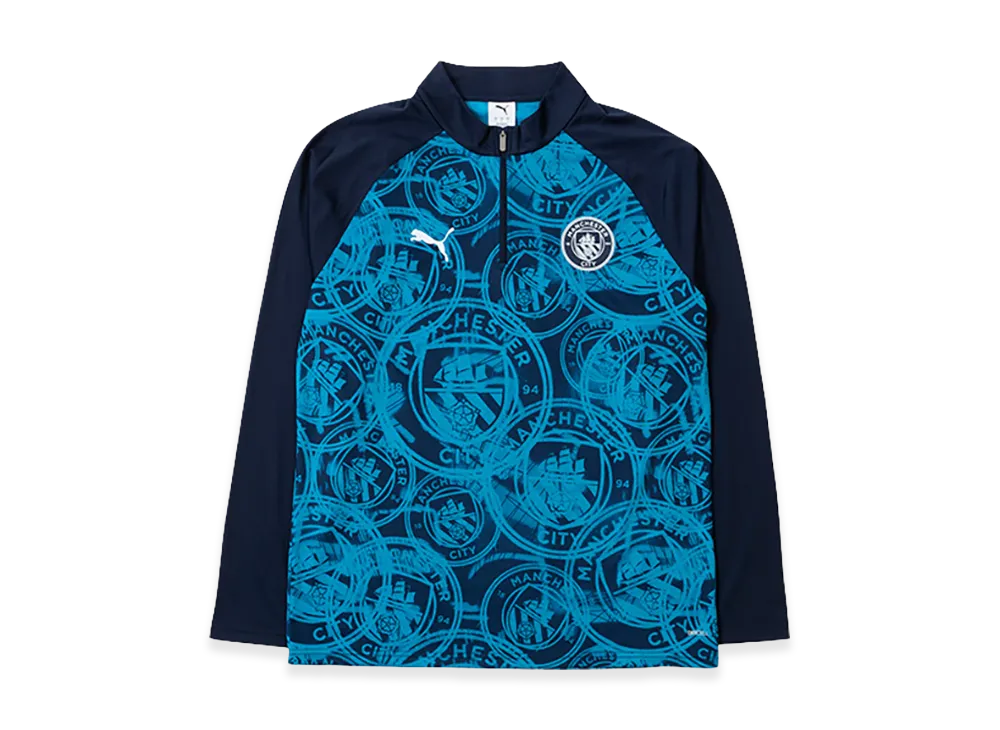 PUMA 25-26 Manchester City Prematch Quarter-Zip Top "Deep Navy"