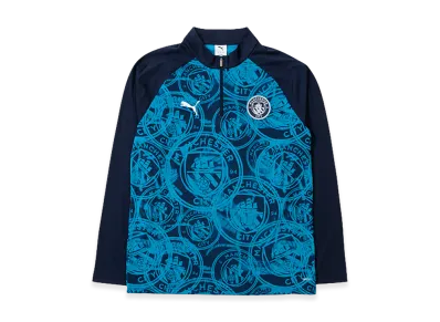 PUMA 25-26 Manchester City Prematch Quarter-Zip Top "Deep Navy"