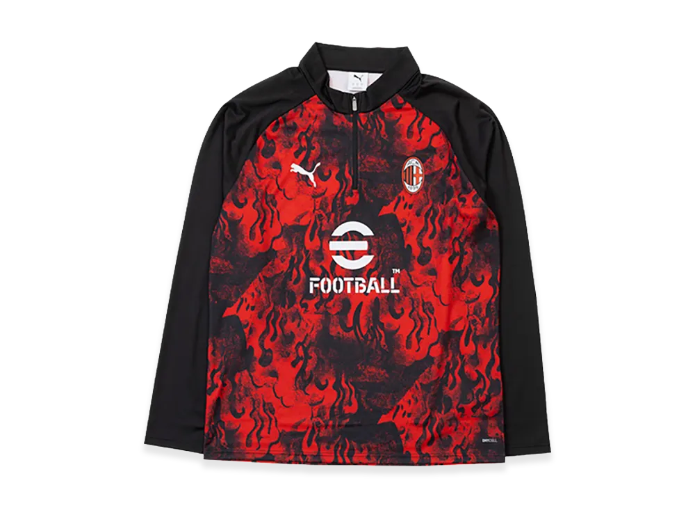 PUMA 25-26 AC Milan Prematch Quarter-Zip Top "For All Time Red"