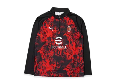 PUMA 25-26 AC Milan Prematch Quarter-Zip Top "For All Time Red"
