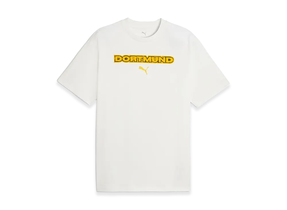 PUMA Dortmund Football Archive Relaxed T-Shirt "Warm White"