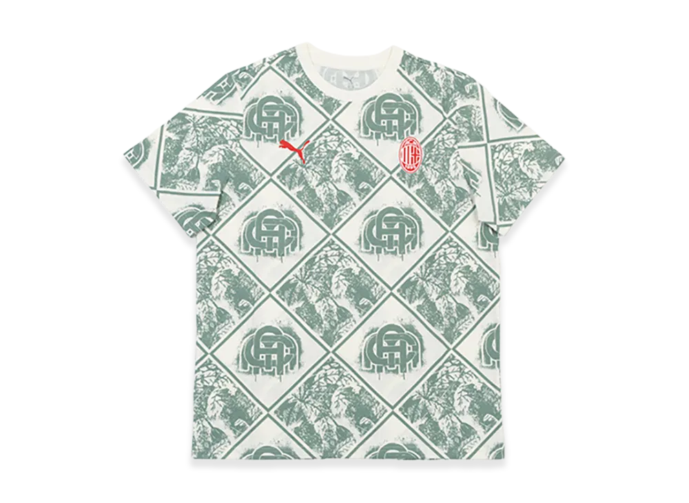 PUMA AC Milan Football Archive AOP T-Shirt "Warm White"