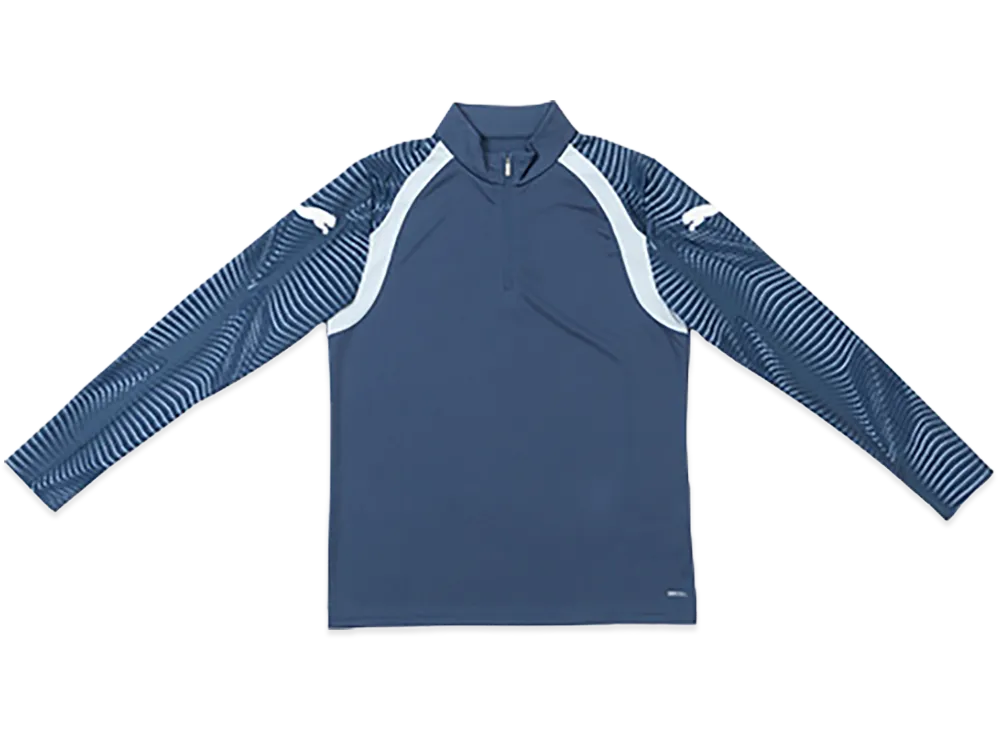 PUMA individualFINAL 1/4 Zip Top "Deep Blue/Glowing Red"