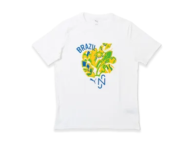 PUMA NJR Brazil Passion Short Sleeve Shirt "Puma White/Pale Yellow"