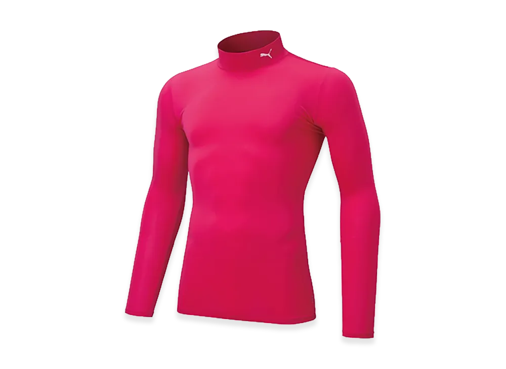 PUMA Compression Mock Neck Long Sleeve Shirt "Raspberry"