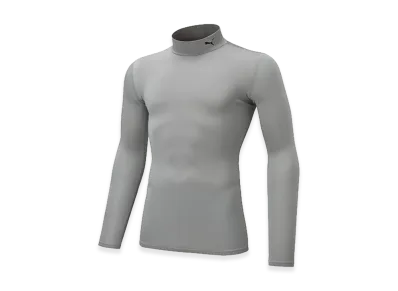 PUMA Compression Mock Neck Long Sleeve Shirt "Silver"