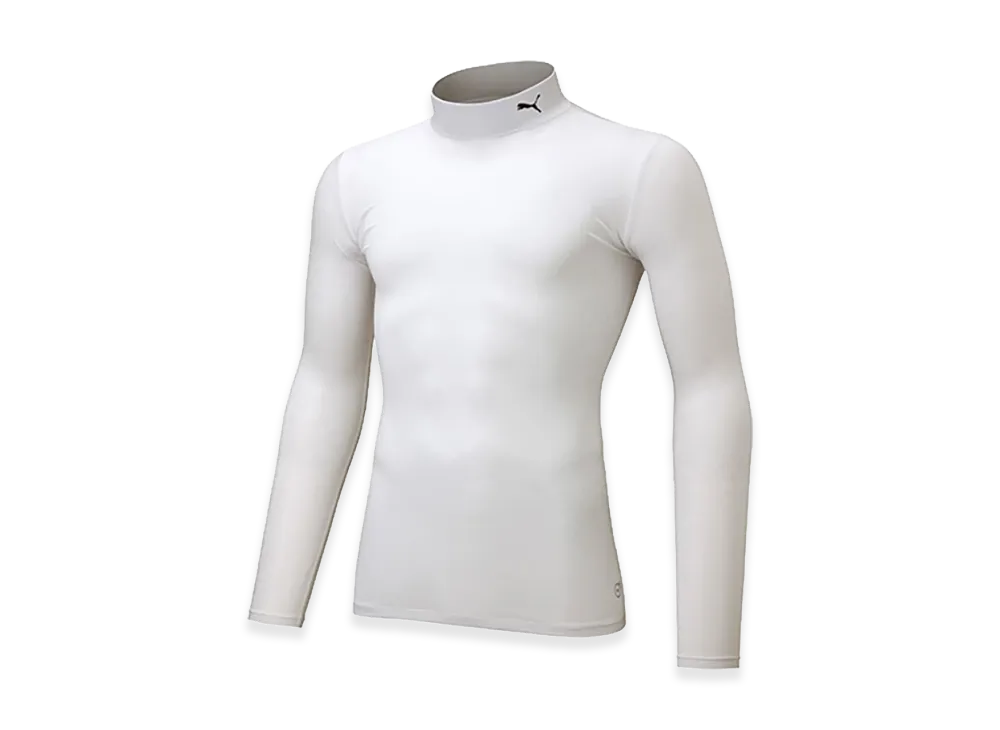 PUMA Compression Mock Neck Long Sleeve Shirt "Puma White"