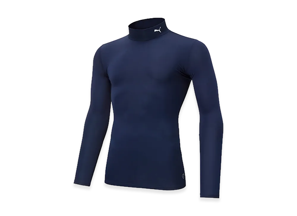 PUMA Compression Mock Neck Long Sleeve Shirt "Navy"