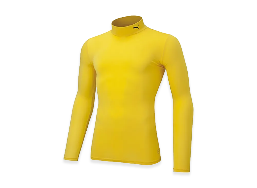 PUMA Compression Mock Neck Long Sleeve Shirt "Cyber Yellow"