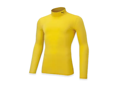 PUMA Compression Mock Neck Long Sleeve Shirt "Cyber Yellow"