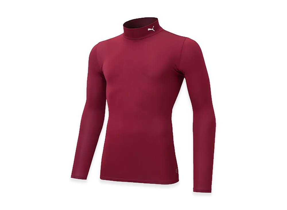 PUMA Compression Mock Neck Long Sleeve Shirt "Cordovan"