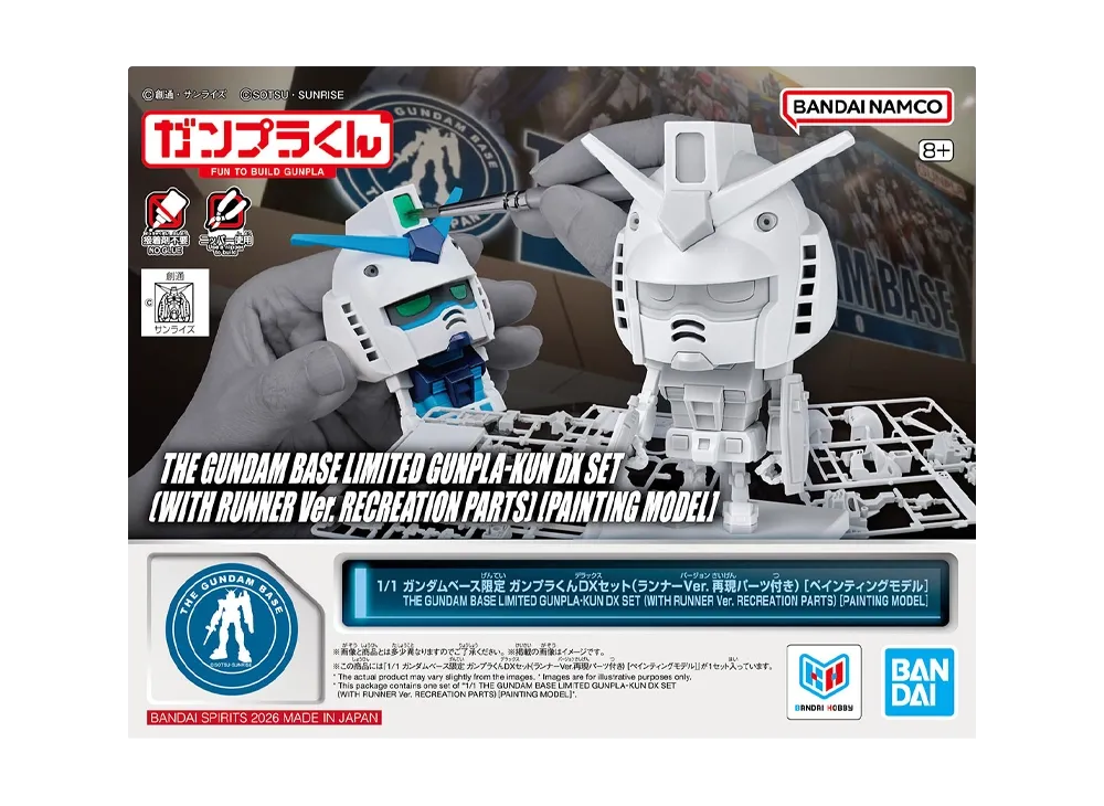 BANDAI -MOBILE SUIT GUNDAM- 1/1 Gunpla-kun DX Set (with Runner Version Reproduction Parts) [Painting Model] Gundam Base Limited