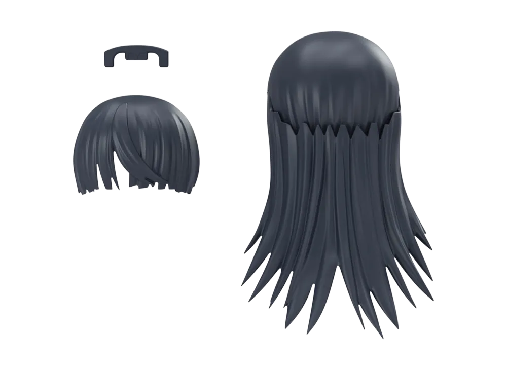 BANDAI "30 MINUTES SISTERS" 30MS Optional Hairstyle Parts Vol.12 4 types in total Straight Hair 1 [Navy 1]