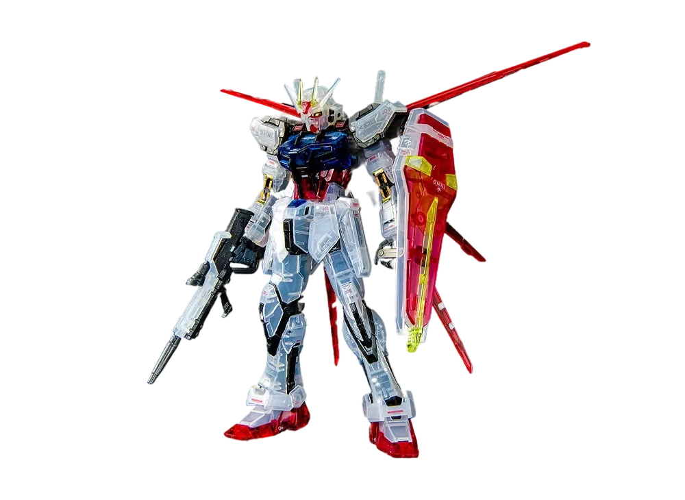 BANDAI "REAL GRADE" -MOBILE SUIT GUNDAM SEED- RG 1/144 Ale Strike Gundam & Sky Grasper Launcher/Sword Pack Set [Clear Color] Gundam Base Limited