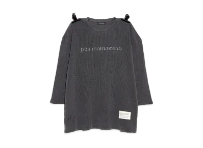 PEACEMINUSONE PMO 3/4 SLEEVES DAMAGED THERMAL #1 "Chacoal Grey" / G-DRAGON
