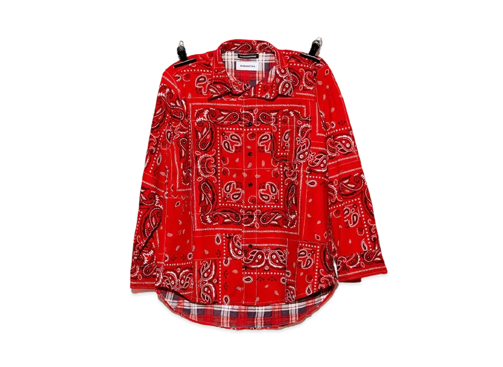 PEACEMINUSONE x MIYAGIHIDETAKA FLANNEL BANDANA SHIRT #1 "Red" / G-DRAGON