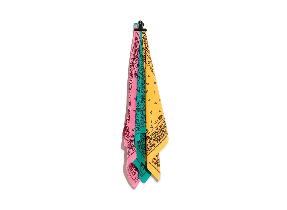 ピースマイナスワン ピーエムオー ビンテージ バンダナ セット #1 "ピンク/グリーン/イエロー" / ジードラゴン