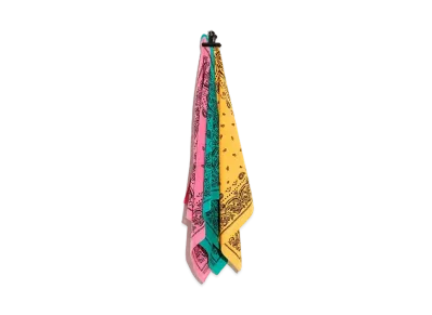 PEACEMINUSONE PMO VINTAGE BANDANA SET #1 "Pink/Green/Yellow" / G-DRAGON