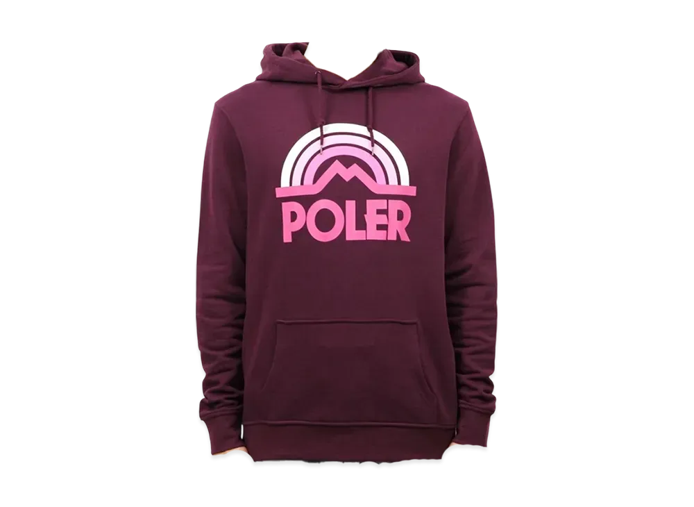 POLeR Mountain Rainbow Hoodie "Burgundy"