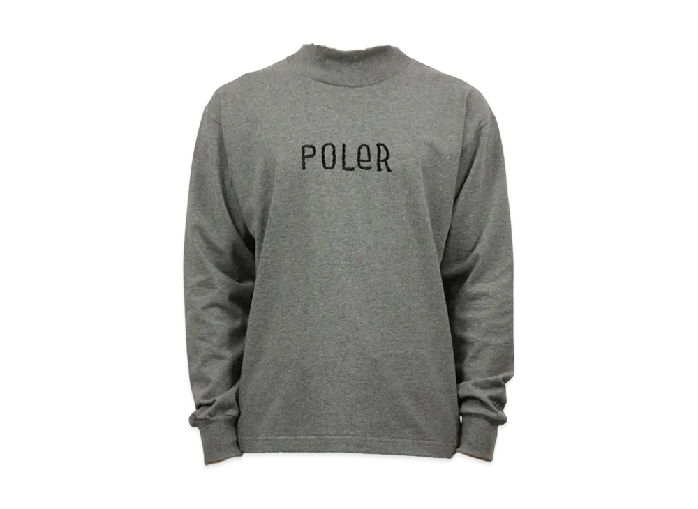POLeR 90's Furryfont Emb Mock Neck "Grey"