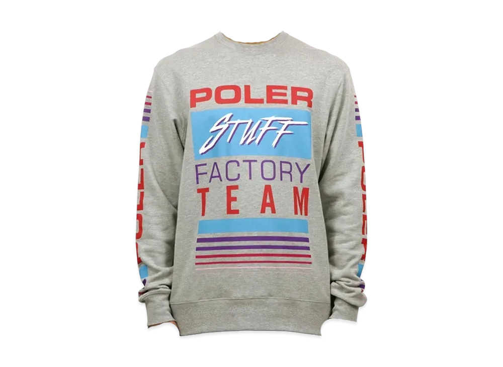 POLeR Factory Team Crewneck Fleece "Grey"