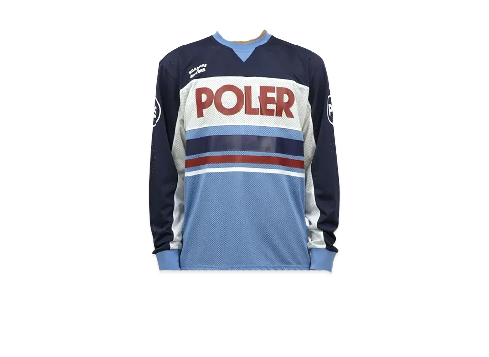 POLeR MOTO Jersey Mesh LS Tee "Blue"