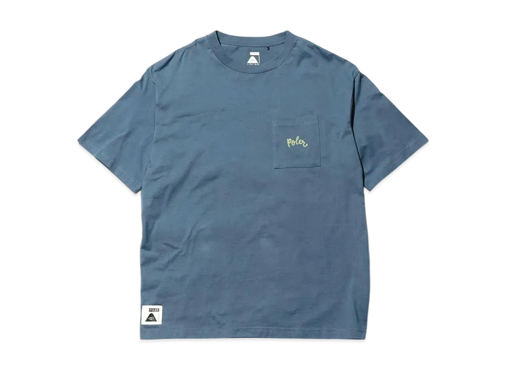 POLeR Script Relaxed Fit Oversized SS Tee "Teal"