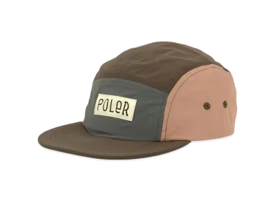 POLeR Nylon 5-Panel Canvas Cap "CoralBrown"