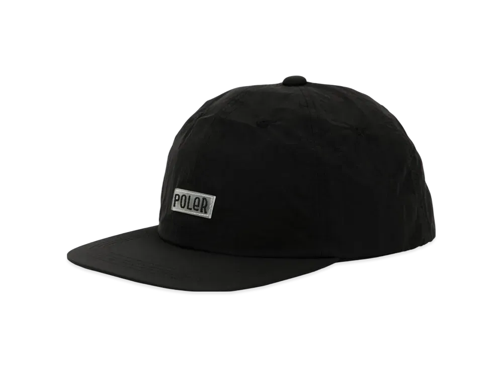 POLeR Logo Nylon Fullie Front 5 Panel Cap "Black"