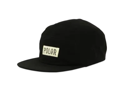 POLeR Logo Hooley Front 5 Panel Cap "Black"