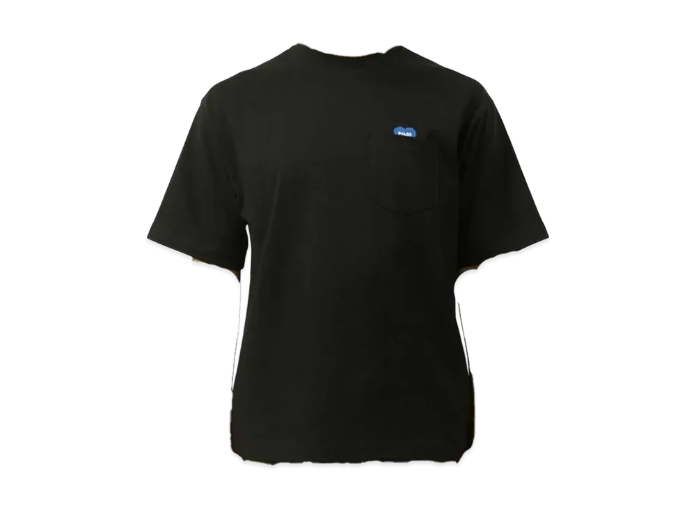 POLeR Fluffy Heart Relaxed Fit Pocket Crew Neck SS Tee "Black"