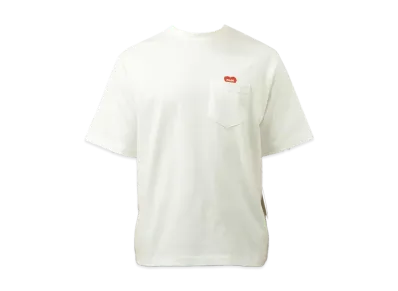 POLeR Fluffy Heart Relaxed Fit Pocket Crew Neck SS Tee "White"