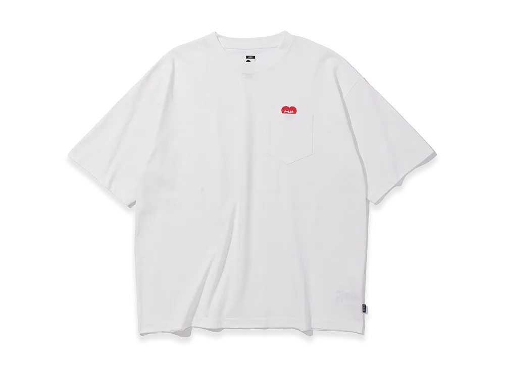 POLeR Furry Heart Relax Fit Pocket Tee "White"