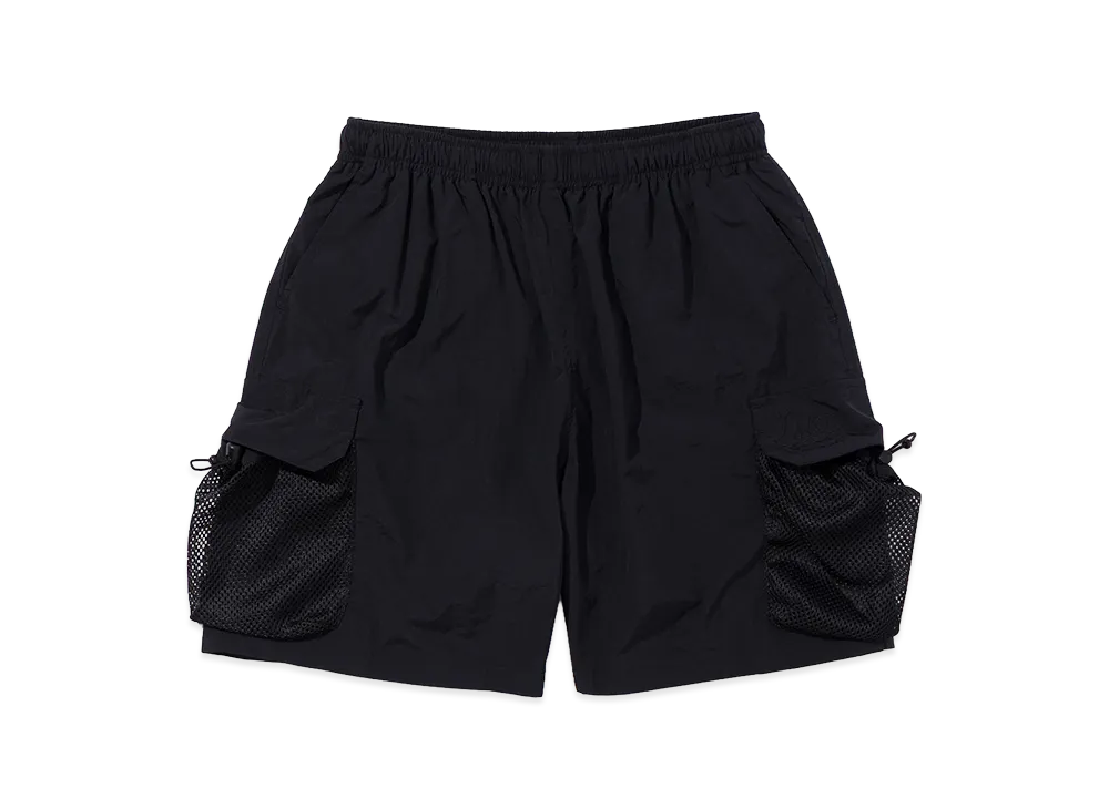 POLeR Shirring Nylon Parachute Shorts "Black"