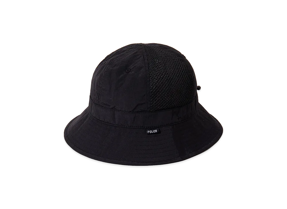 POLeR Nylon Mesh Bell Hat "Black"