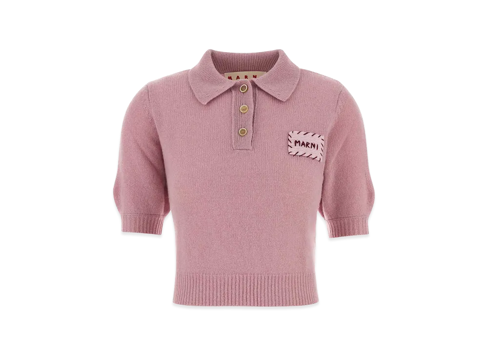 MARNI Women's Cashmere Polo Shirt "Pink"