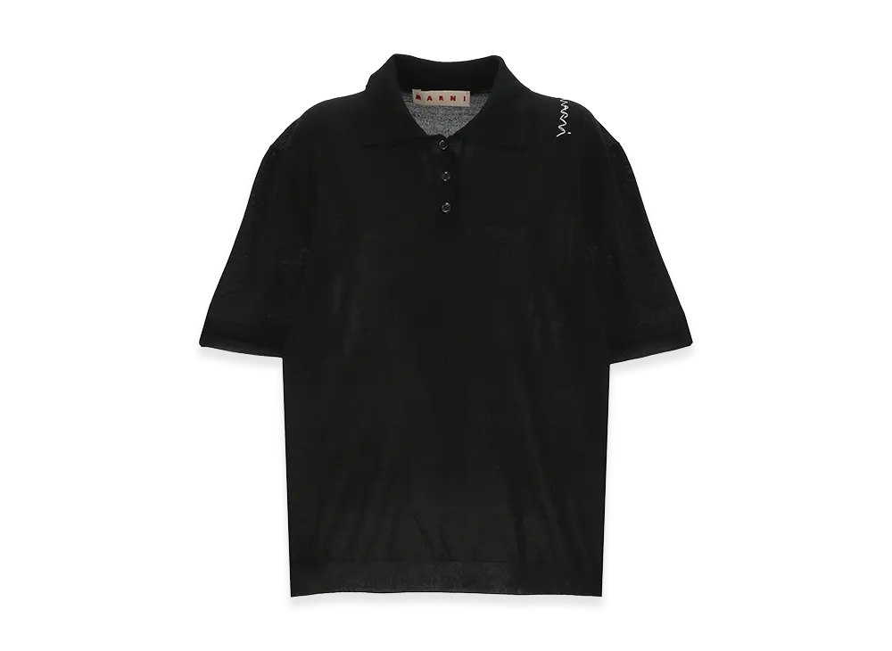 MARNI Women's Knitted Polo Shirt "Black"