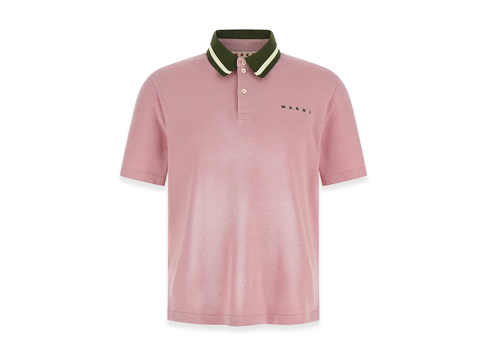 MARNI Pique Cotton Polo Shirt "Pink"