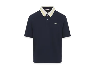 MARNI Pique Cotton Polo Shirt "Blue"