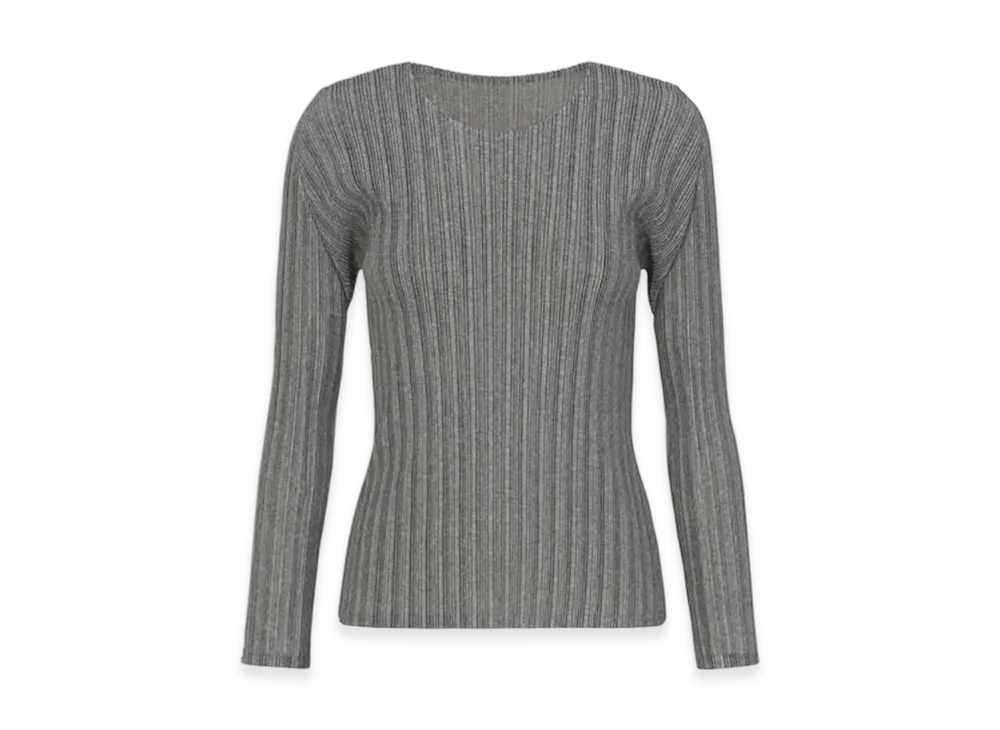 PLEATS PLEASE ISSEY MIYAKE Rib Pleats Basics "Light Gray"