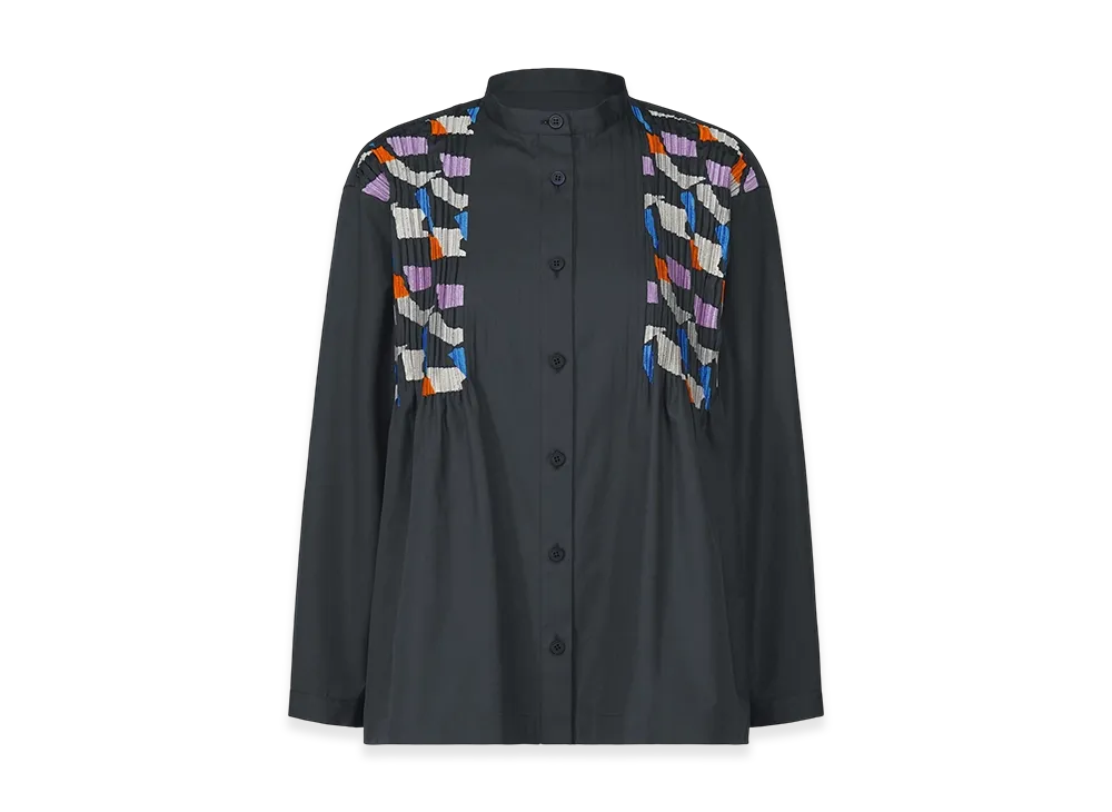 PLEATS PLEASE ISSEY MIYAKE Grainy Shirt "Navy"