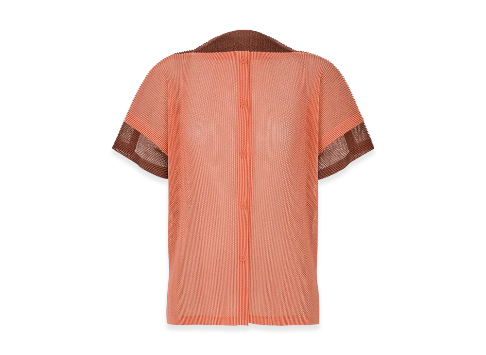 PLEATS PLEASE ISSEY MIYAKE Sheer Square "Coral/Terracotta"