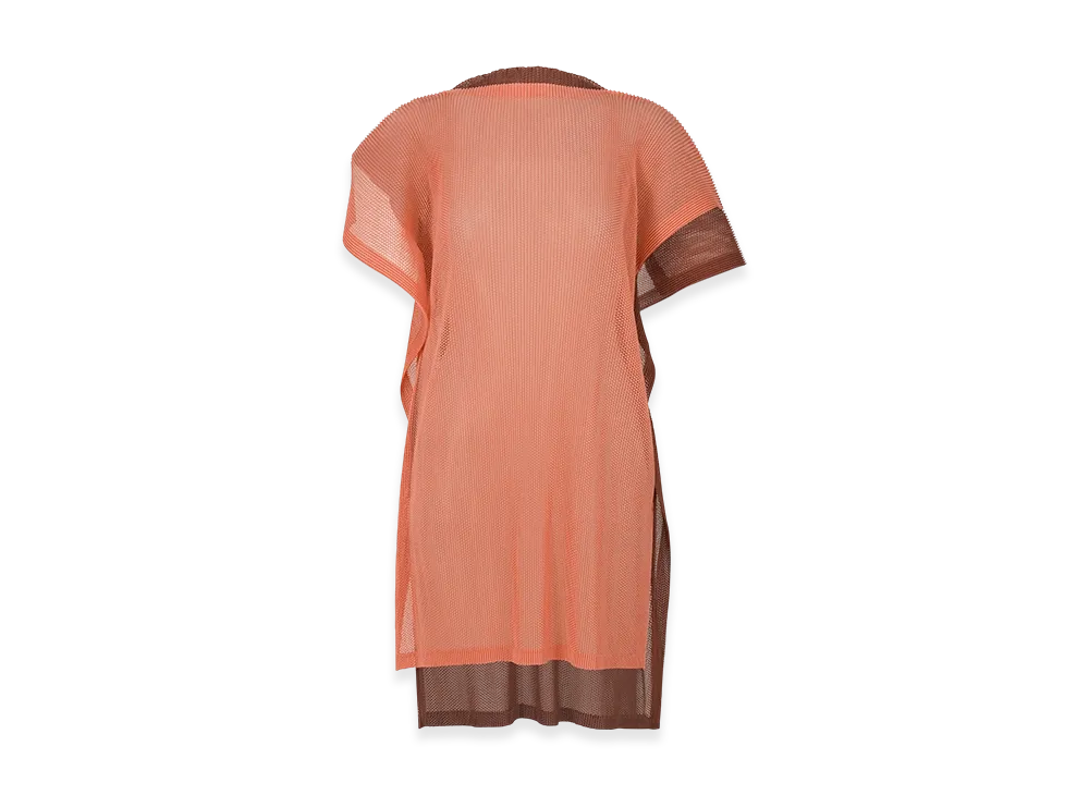 PLEATS PLEASE ISSEY MIYAKE Sheer Square "Coral/Terracotta"