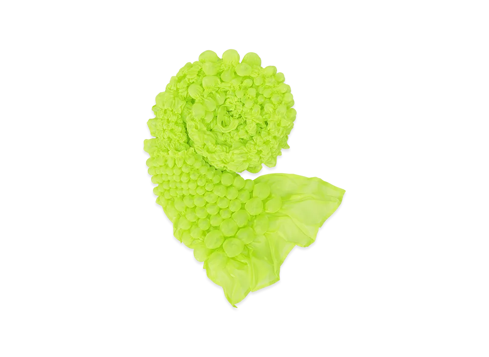 PLEATS PLEASE ISSEY MIYAKE Grainy Dots Shibori Scarf "Neon Yellow"