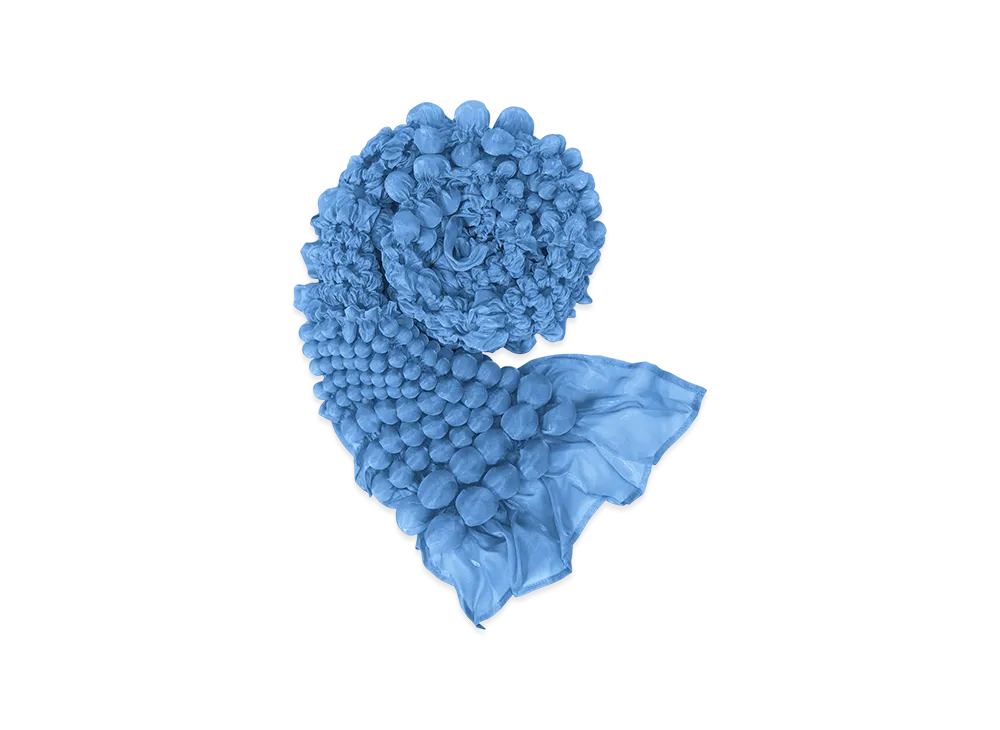 PLEATS PLEASE ISSEY MIYAKE Grainy Dots Shibori Scarf "Blue"