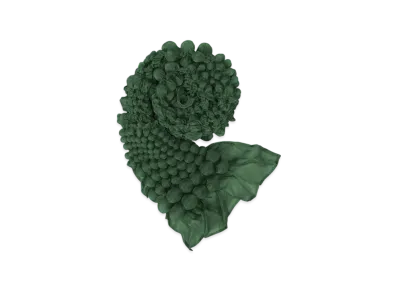 PLEATS PLEASE ISSEY MIYAKE Grainy Dots Shibori Scarf "Dark Green"