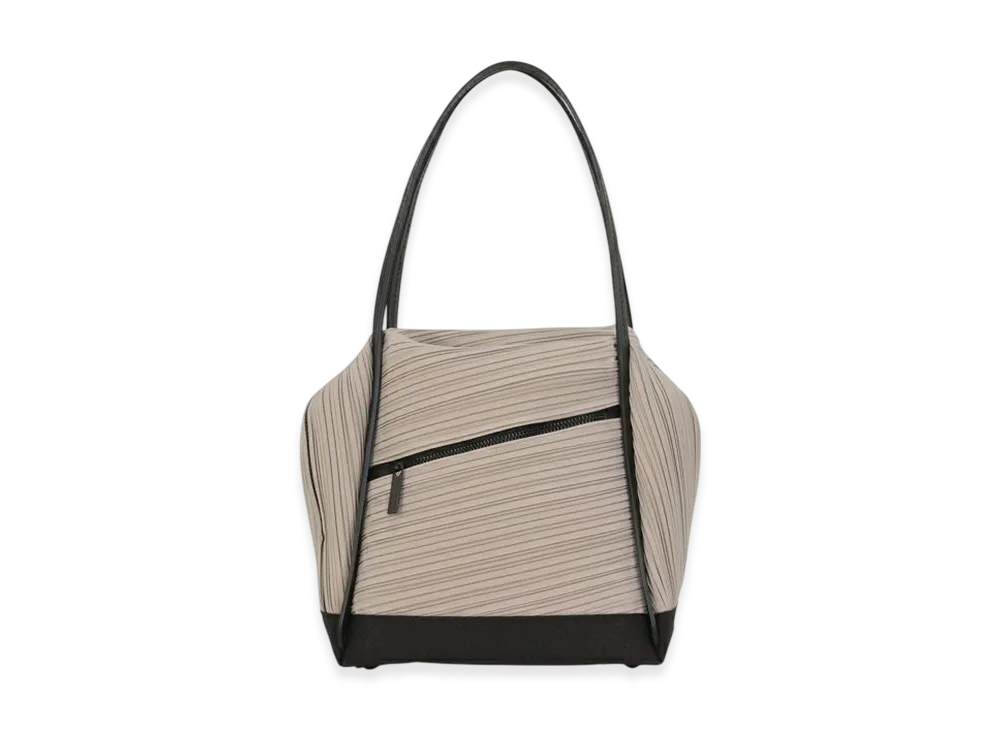 PLEATS PLEASE ISSEY MIYAKE Bias Pleats Bag "Light Gray"