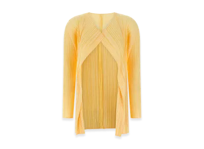 PLEATS PLEASE ISSEY MIYAKE Women's Mellow Pleats Cardigan "Yellow"